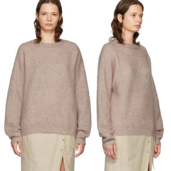 ACNE STUDIOS Dramatic Mohair Wool Blend Sweater in Powder Pink Size S - Picture 2 of 16